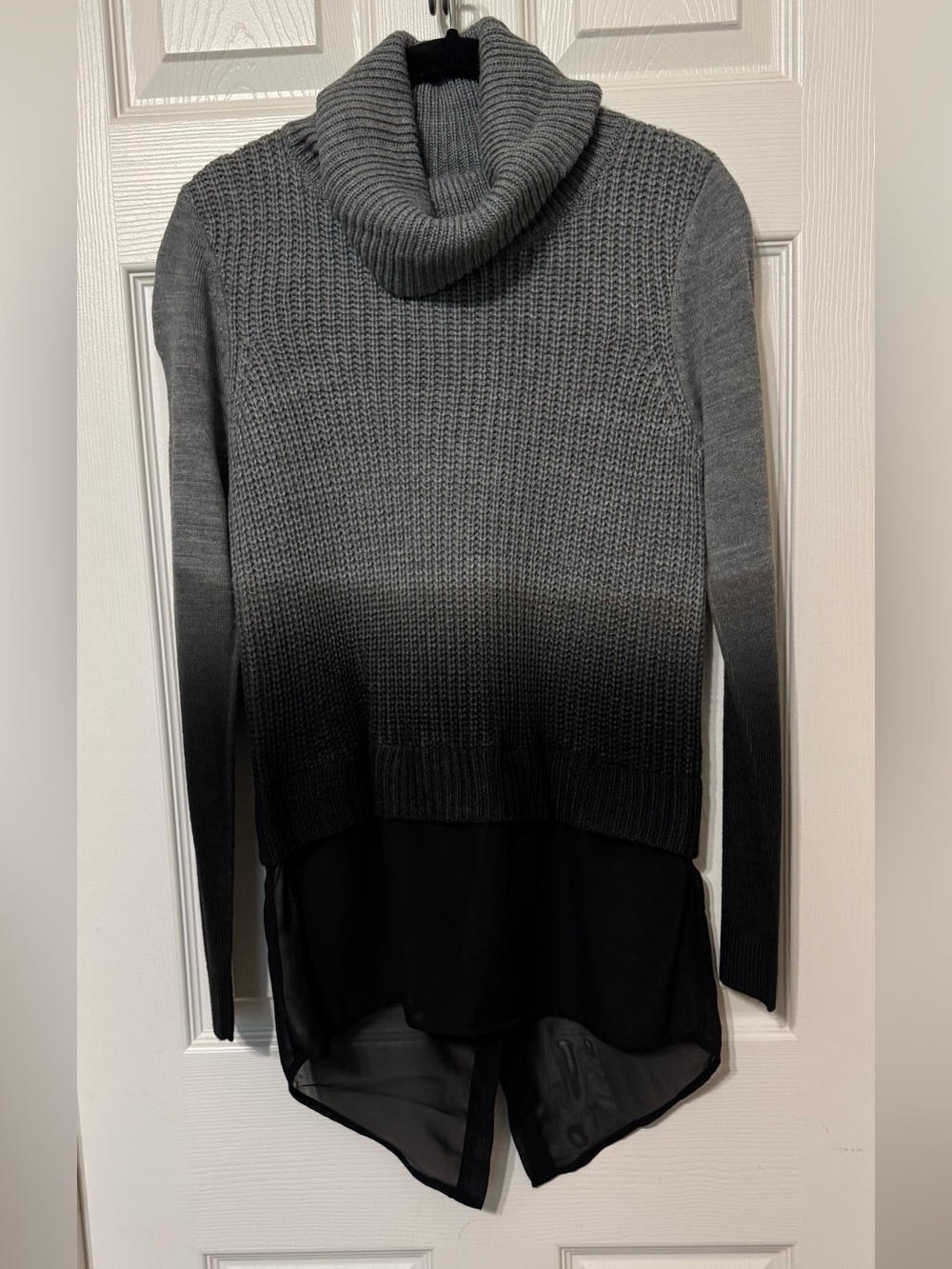 Rock & Republic NWT Sheer Hem Cowl Neck Sweater Tunic Cowl Neck Sweater Tunic Gr